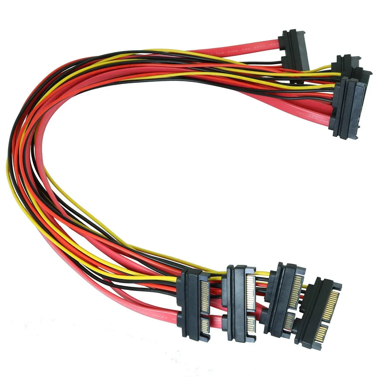 Vszerda Vszerda SATA22PEC-50CM-4 4PCS 50cm SATA 22 Pin Female to SATA(7+15) Pin Male Data Power Combo Extension Cable — product photo