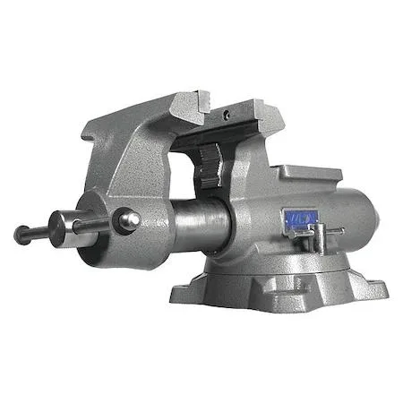 Heavy ductile iron combination vise with swivel base and pipe jaws