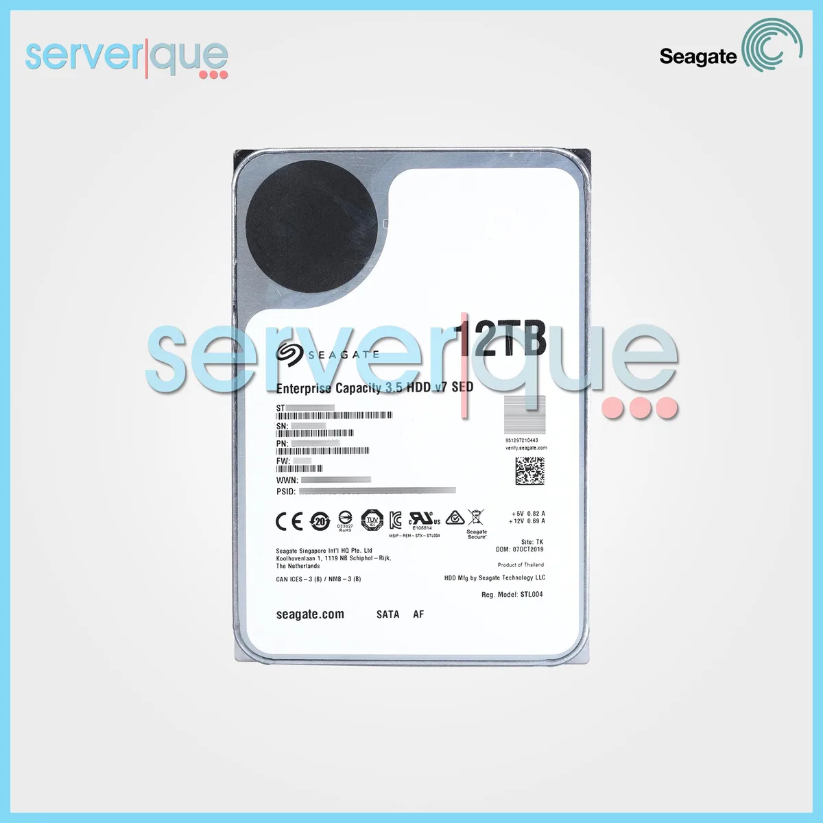 Seagate Seagate ST12000NM0127 12TB 7200 RPM 256MB SATA 3.5" internal hard drive — product photo