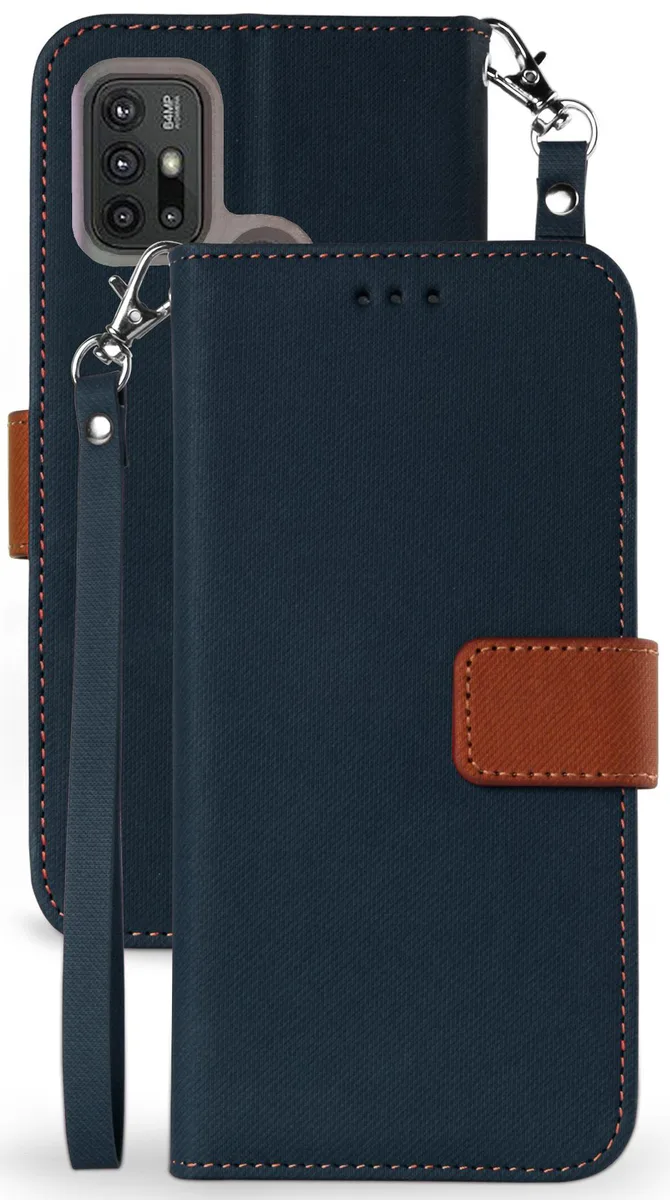 Nakedcellphone Nakedcellphone Infolio-D Wallet Case Navy for Motorola Moto G30 G10 — product photo