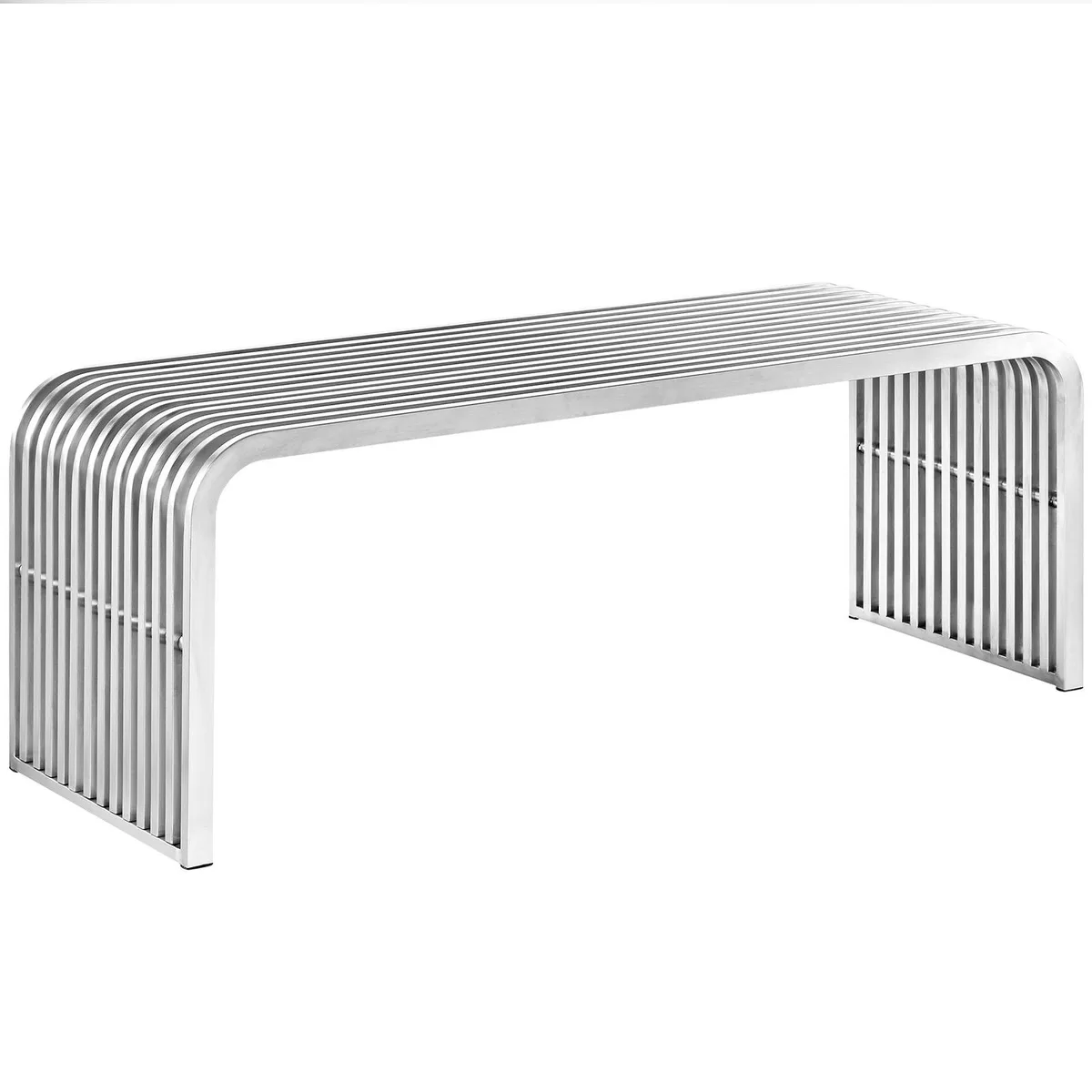 Modway Furniture Modway Furniture Pipe 47" Stainless Steel Bench Silver — product photo