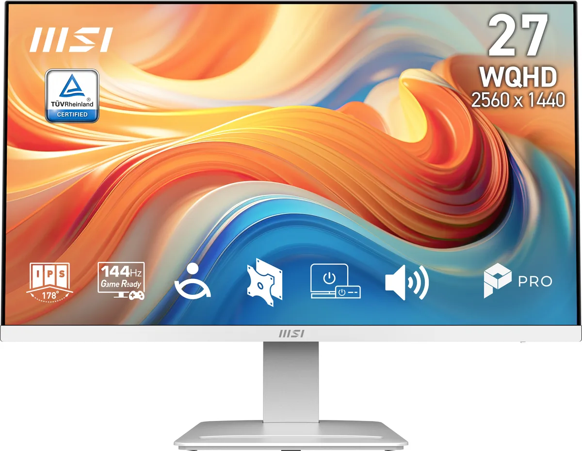 MSI MSI PRO MP273QW E14 27" WQHD 144Hz IPS White monitor — product photo