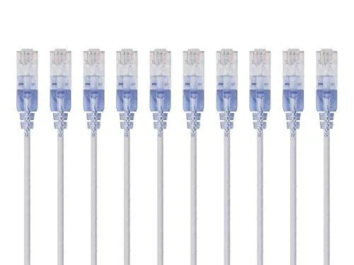Monoprice Inc. Monoprice Inc. SlimRun Cat6A Ethernet Patch Cable 5ft White 10-Pack — product photo