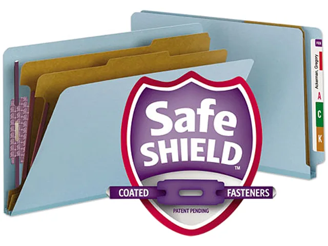 Smead Smead 29781 Pressboard Classification File Folders, Legal, Six-Section, Blue, 10/Box — product photo