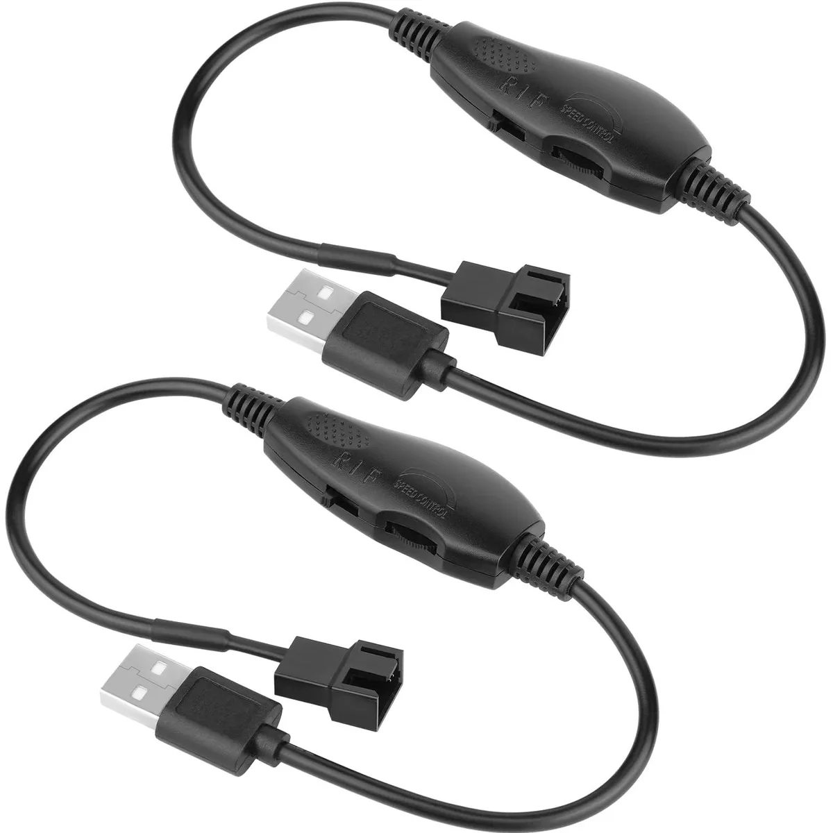 LORDWORLD LORDWORLD 2-pack USB 5V to 12V 4-pin fan speed controller 11.8inch — product photo
