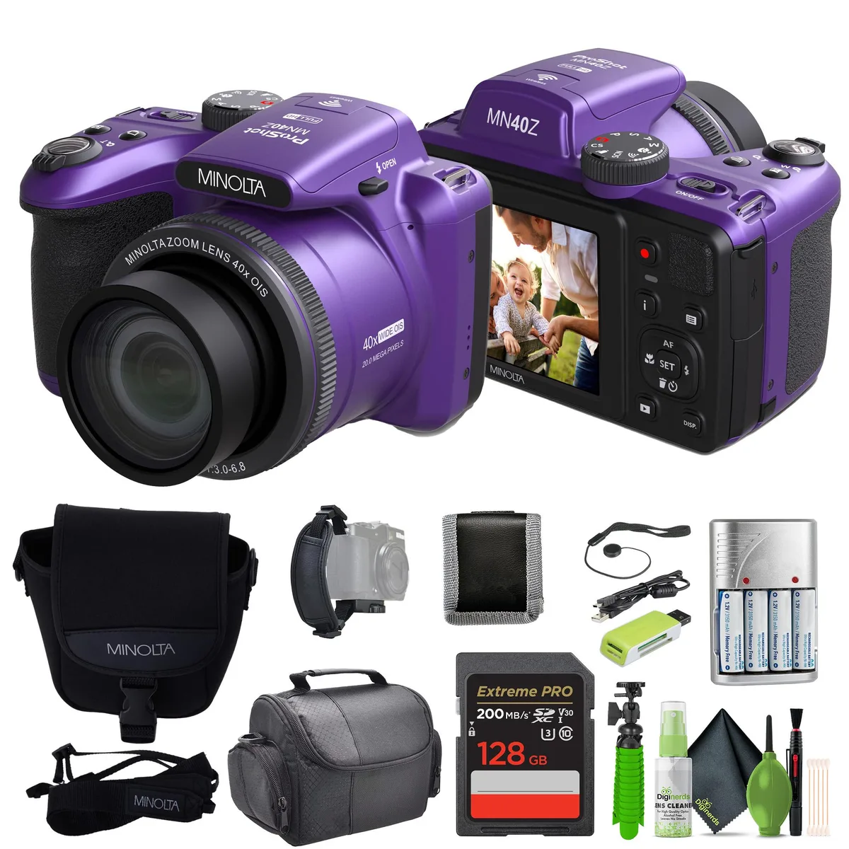 Minolta Minolta MN40Z 20MP 40x Zoom Camera Kit Purple — product photo