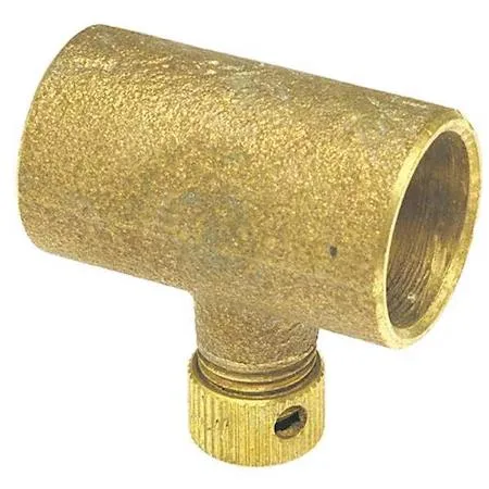 Small bronze drain coupling with cup ends on both sides