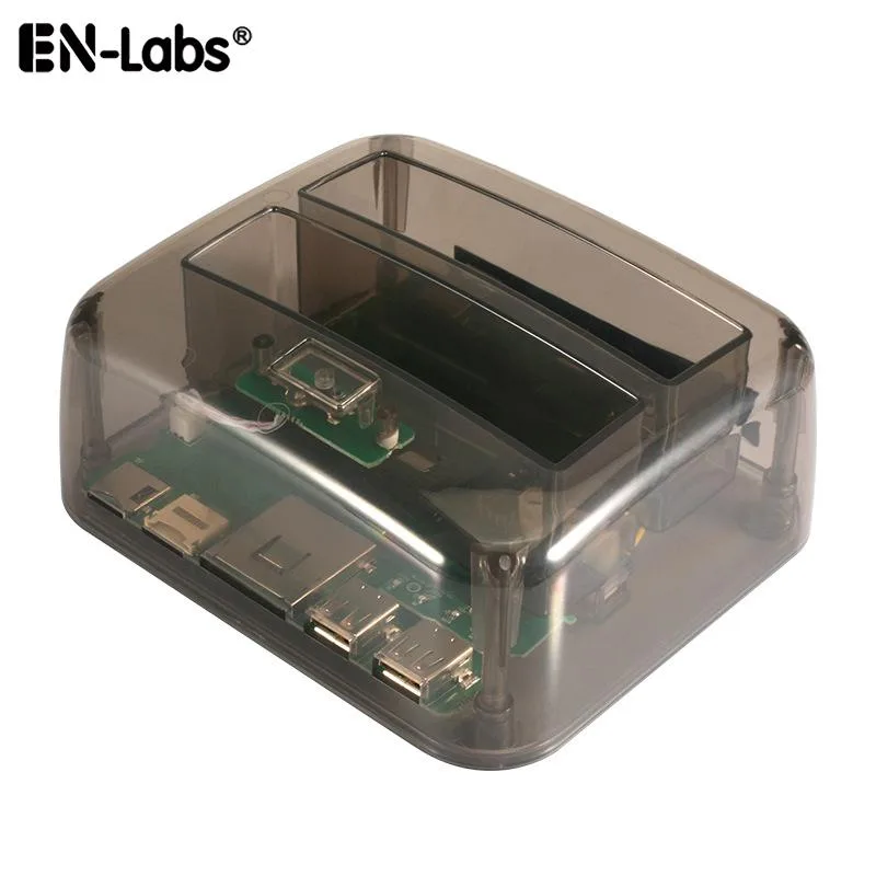 EN-Labs EN-Labs USB 3.0 Dual-Bay SATA IDE Dock with Card Reader &amp; USB 2.0 Hub — Transparent Black — product photo
