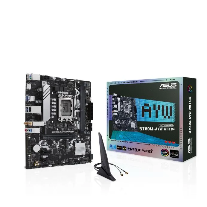 ASUS ASUS B760M-AYW WIFI D4 LGA 1700 mATX Intel motherboard — product photo