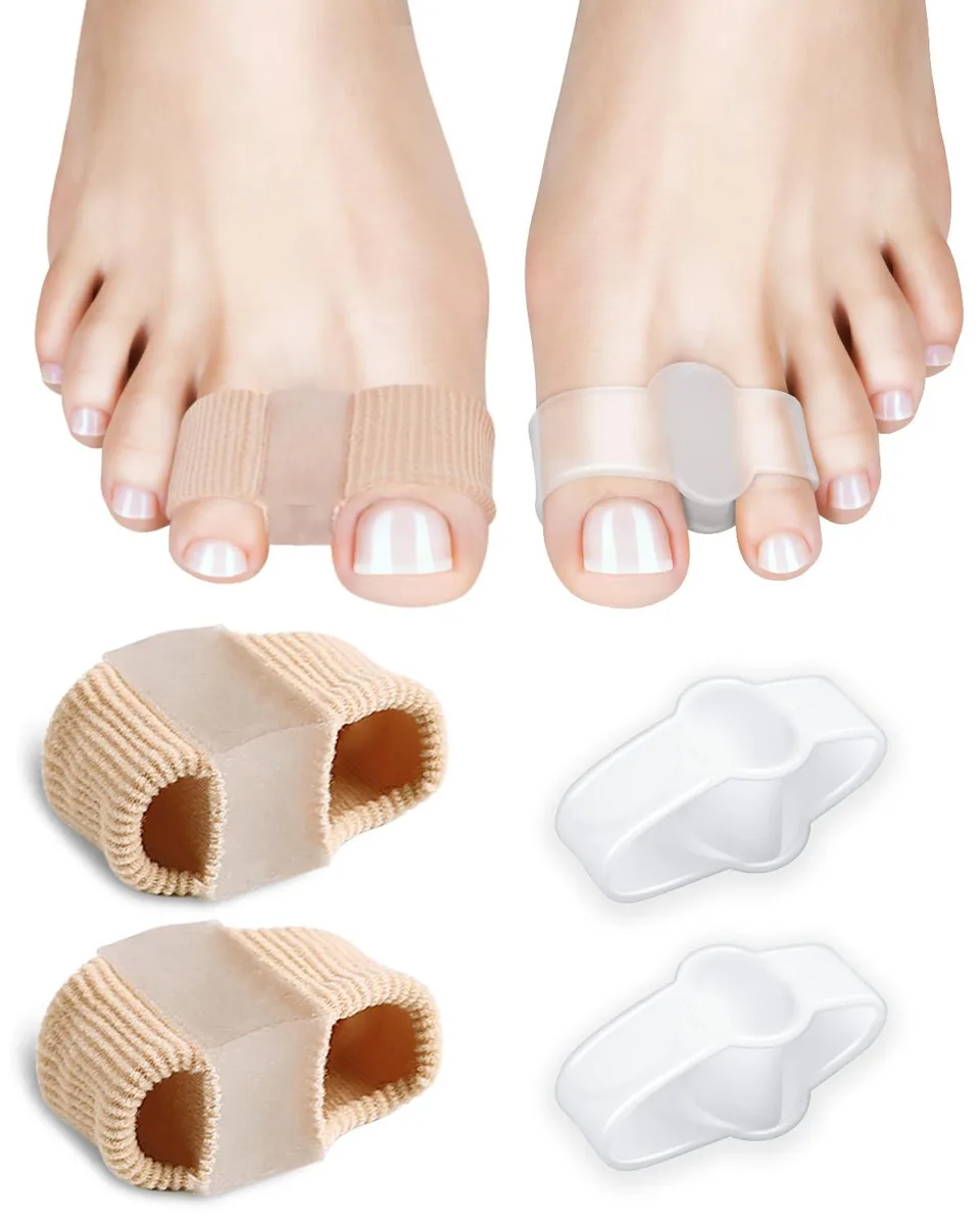 Four toe separators, two nylon with gel pads and two clear gel loops