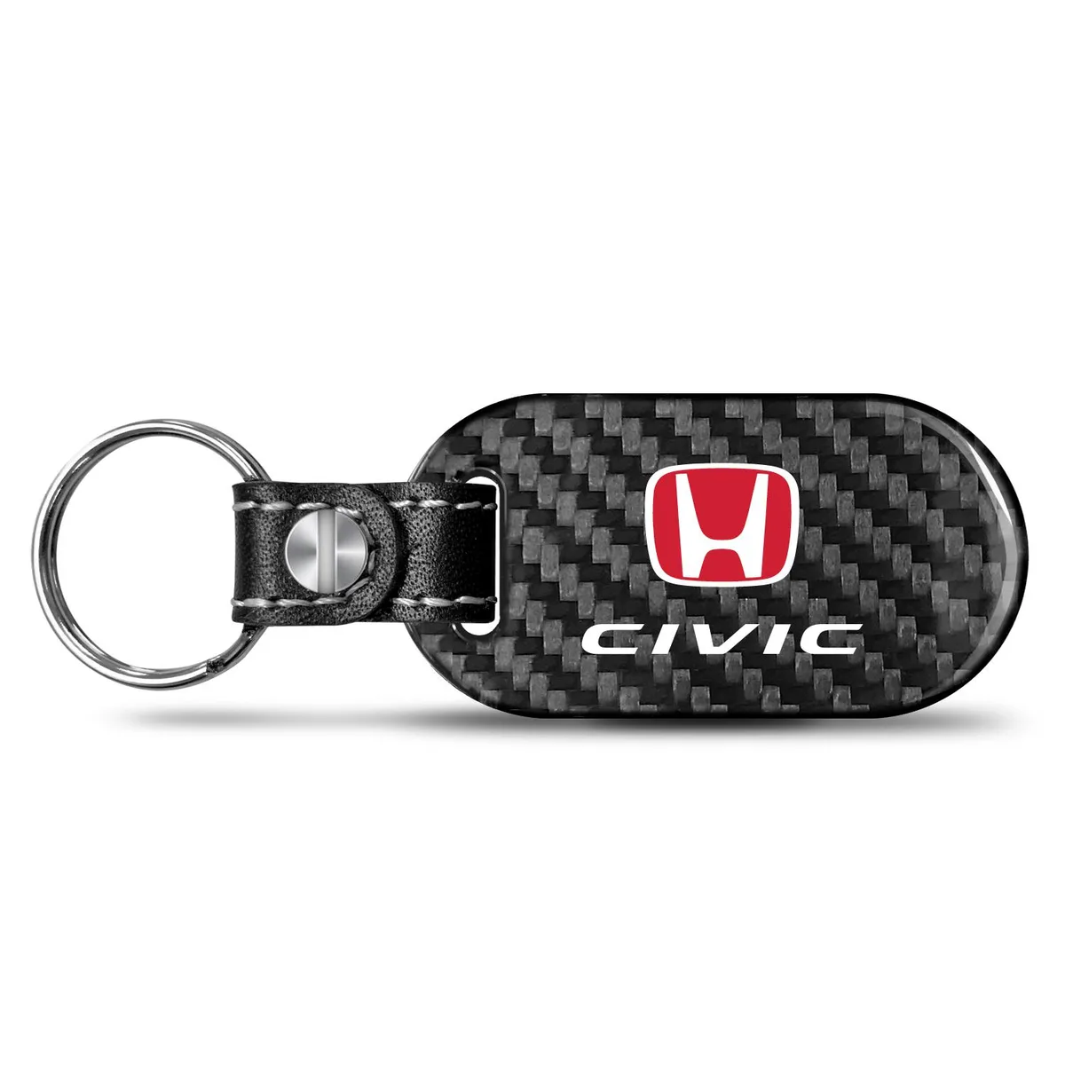 iPick Image, LLC iPick Image, LLC Honda Civic Red Logo Carbon Fiber Key Chain Black — product photo