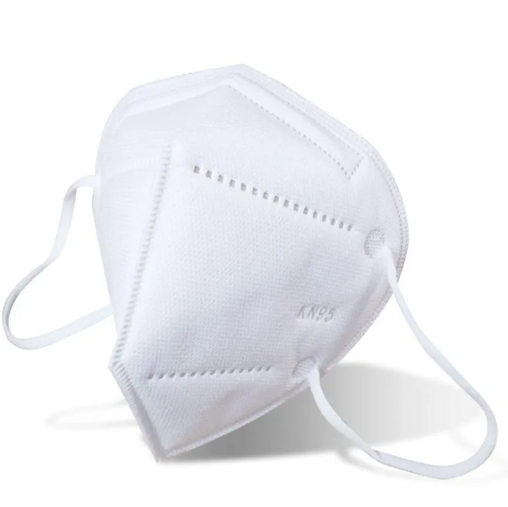 Box of 25 white KN95 folded face masks