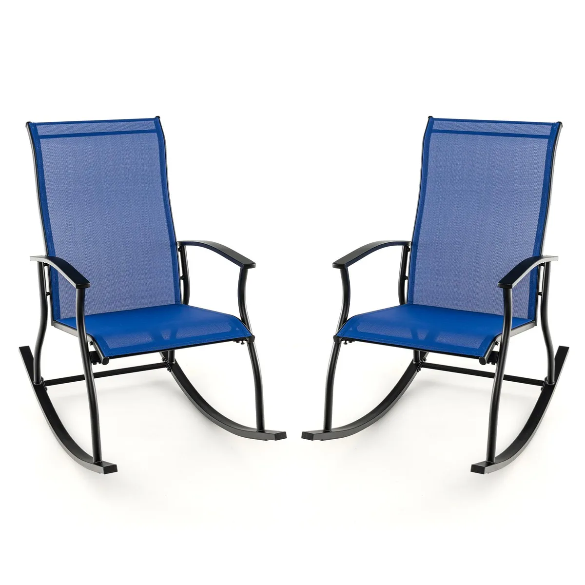 SlickBlue SlickBlue 2-Piece Outdoor Rocking Chairs Navy 40x23x39.5in — product photo