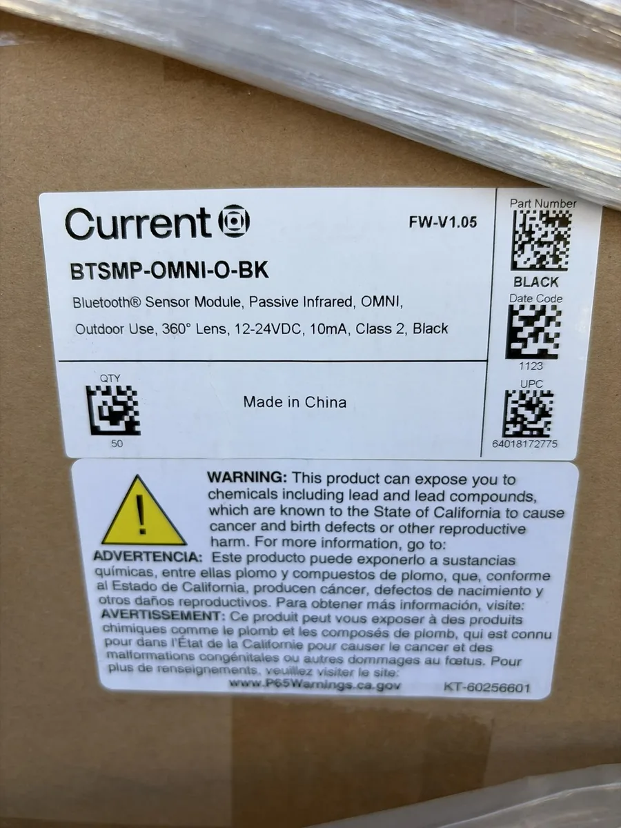Current Current BTSMP-OMNI-O-BK Bluetooth PIR Smart Sensor — product photo