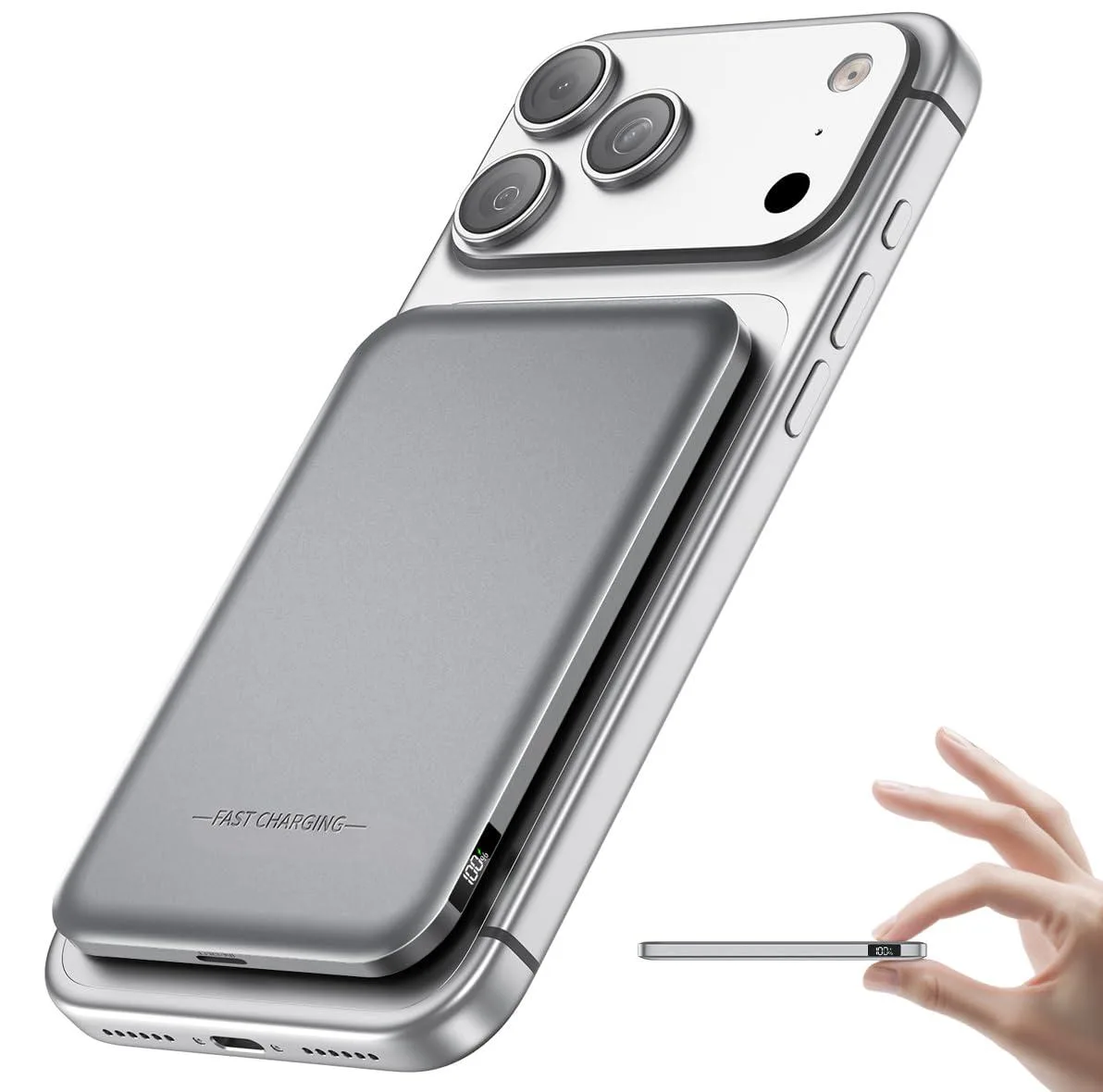  Aobbow ST-338 5000mAh MagSafe Power Bank Titanium Gray — product photo