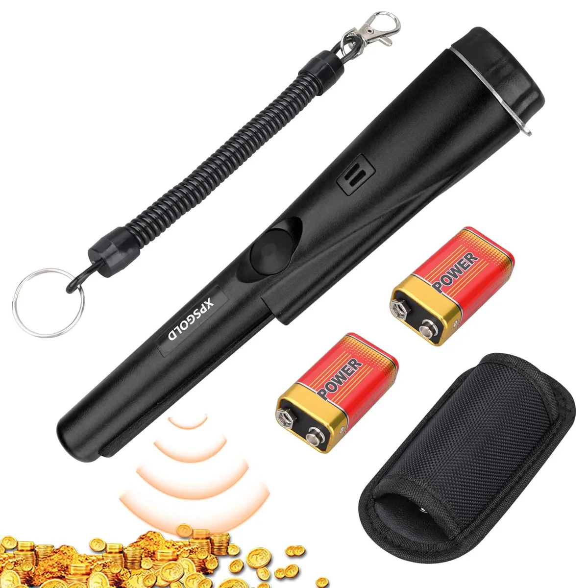  XPSGOLD Waterproof Pinpointer 360° IP66 with Belt Holster — product photo