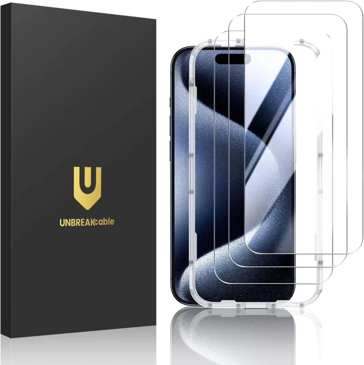 NuoTo NuoTo Shatterproof Tempered Glass Screen Protector for iPhone 15 Pro Max 3-Pack — product photo