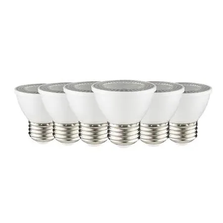 Small white PAR16 LED bulb with short neck and E26 base