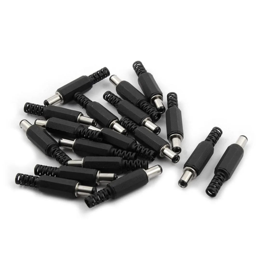 Unique-Bargains Unique-Bargains DC Power Male Jack Connector 2.1 x 5.5mm Black 18 Pcs — product photo