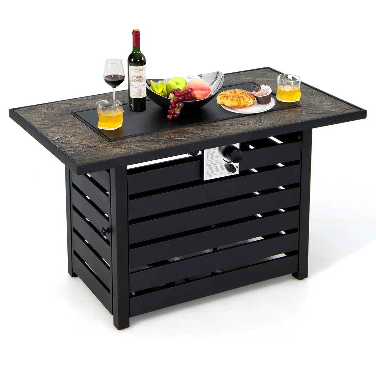 SlickBlue SlickBlue 42 Inch 50000 BTU Propane Fire Pit Table Ore Powder Black — product photo