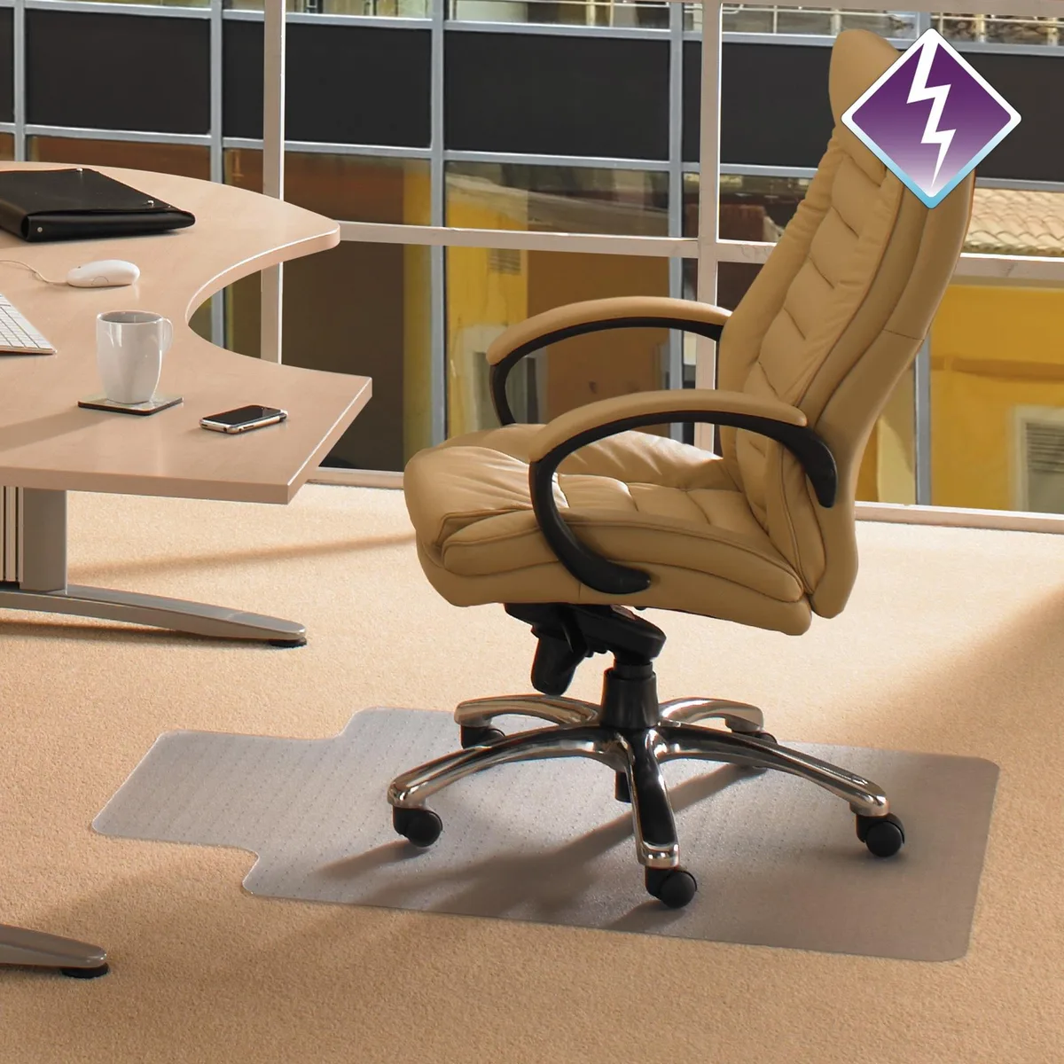 Floortex Floortex 319226LV office furniture chair mat 36 x 48 anti-static vinyl — product photo