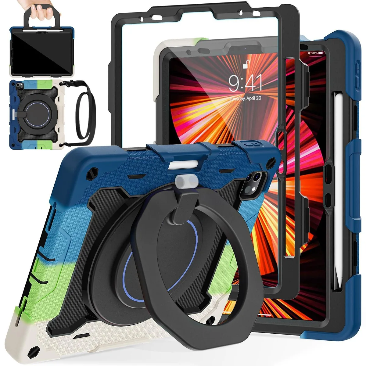 roiskin roiskin A3267 2 in 1 accessory 11 inch shockproof 360 stand shoulder strap — product photo