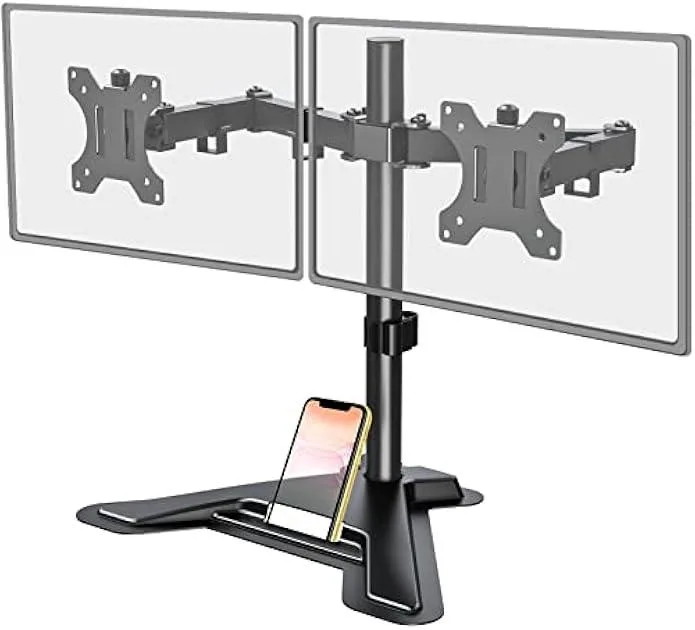 TAURKENAM TAURKENAM Dual Monitor Stand 13-27" 17.6lb VESA 75/100 Black — product photo
