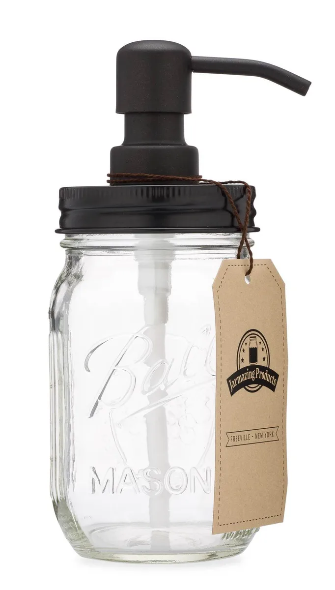  Jarmazing Products mj-soap-blk-16 Bath Storage 16 oz Black Stainless Steel Pump — product photo