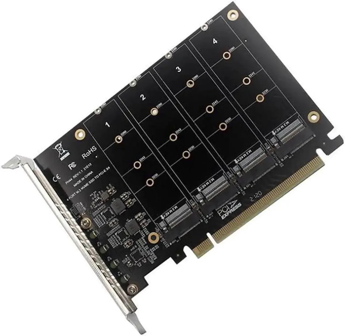 SMUGDESK SMUGDESK 4-Port PCIe M.2 NVMe SSD Expansion Card — product photo