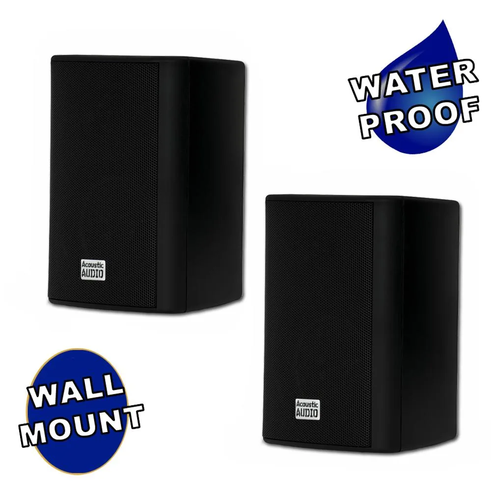 Acoustic Audio Acoustic Audio AA351B 2-Way Indoor Outdoor Speakers Pair Black — product photo