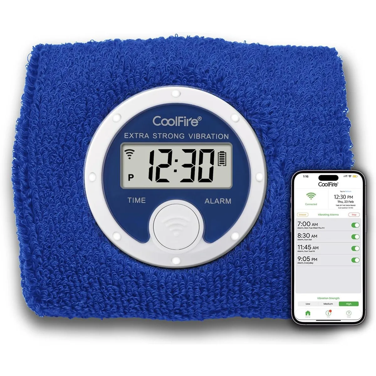 Maximal Power Maximal Power Vibrating Alarm Sweatband Blue — product photo
