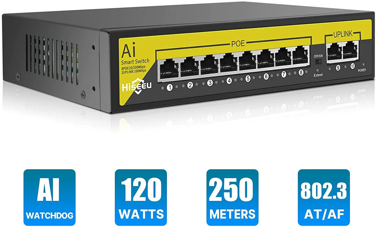 Thinkstar Thinkstar 8 Port PoE Switch 8 PoE+ 2 Uplink 120W 250m — product photo