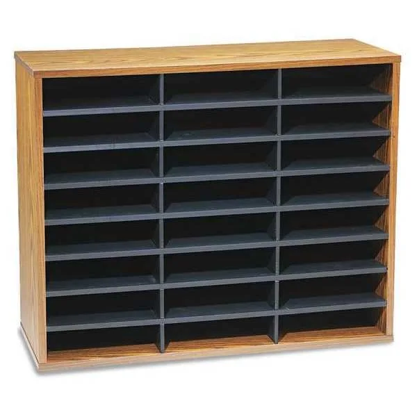 FELLOWES FELLOWES 25043 Literature Sorter 24 Sections 29 x 11.9 x 23.4 Medium Oak — product photo