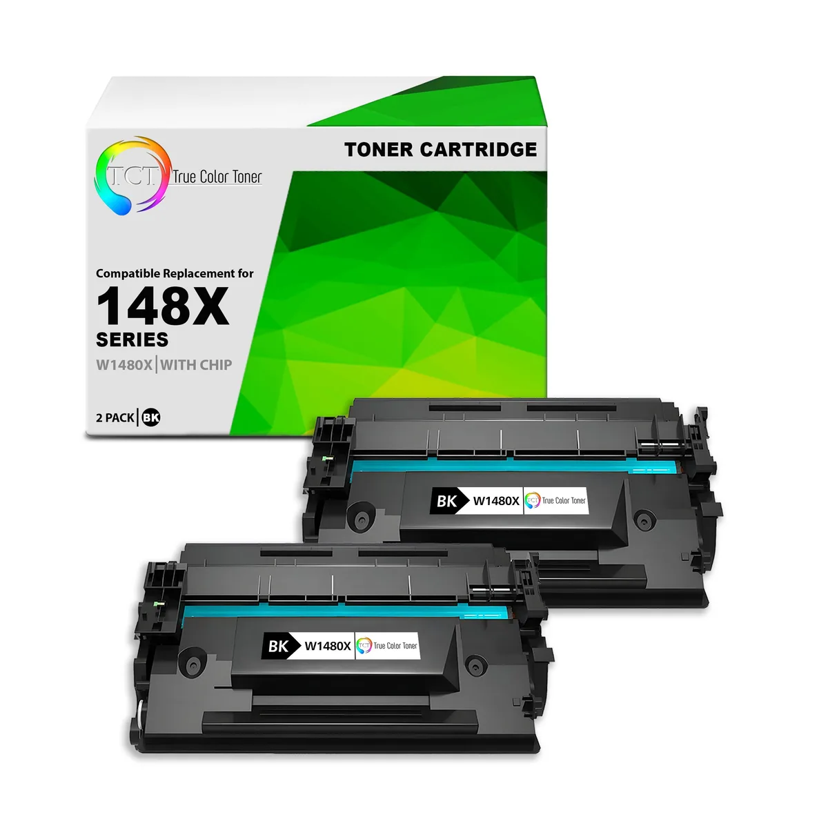 True Color Toner True Color Toner 148X W1480X Black High Yield Toner Cartridge 2 Pack — product photo