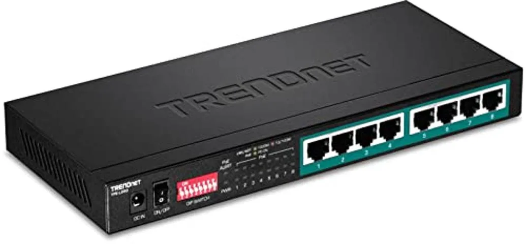 TRENDnet TRENDnet TPE-LG80 8-Port Gigabit Long Range PoE+ Switch 65W 2 in 1 accessory — product photo
