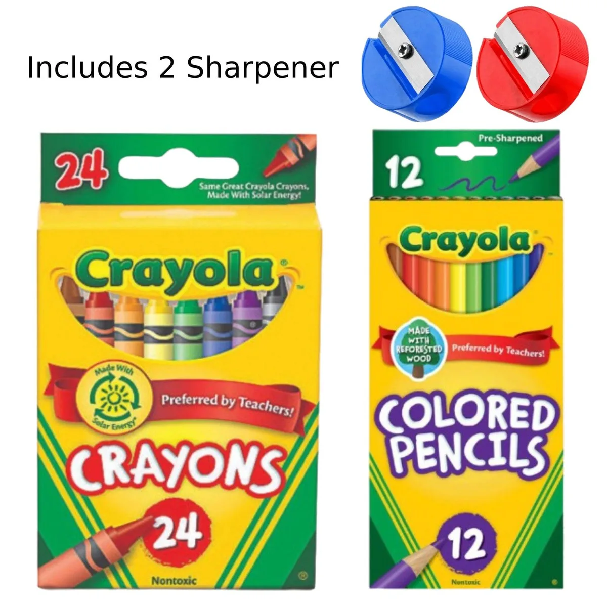 Crayola Crayola SP-53649212571966 24 Crayons 12 Pencils 2 Sharpeners illustration — product photo