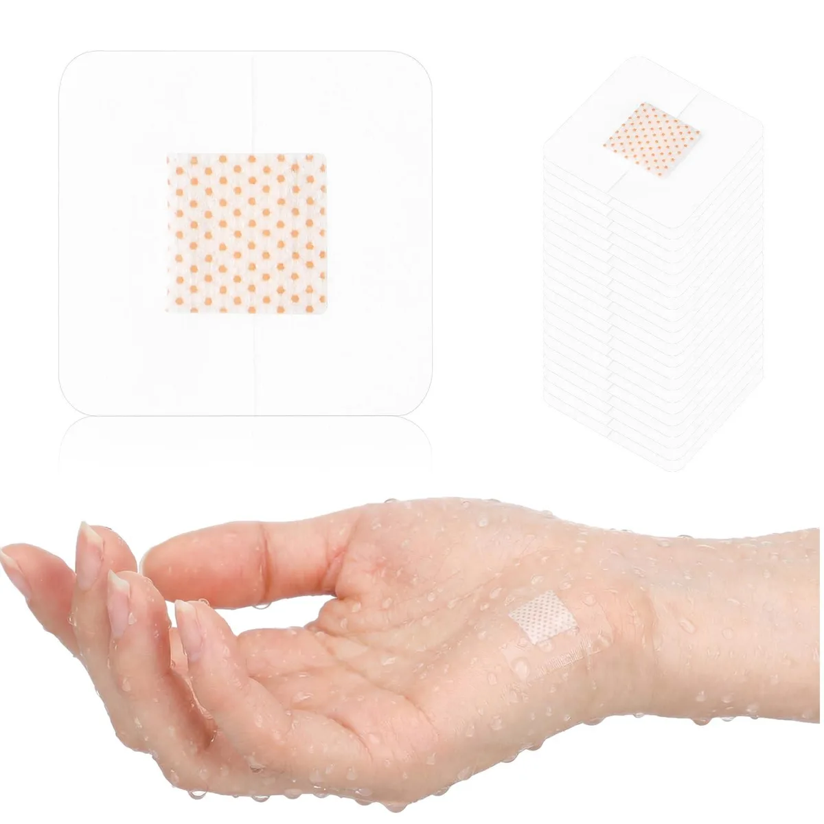  Geiserailie ZUN-Geiserailie-1932 Waterproof Adhesive Bandages 150 Count 1 Inch Square Transparent — product photo