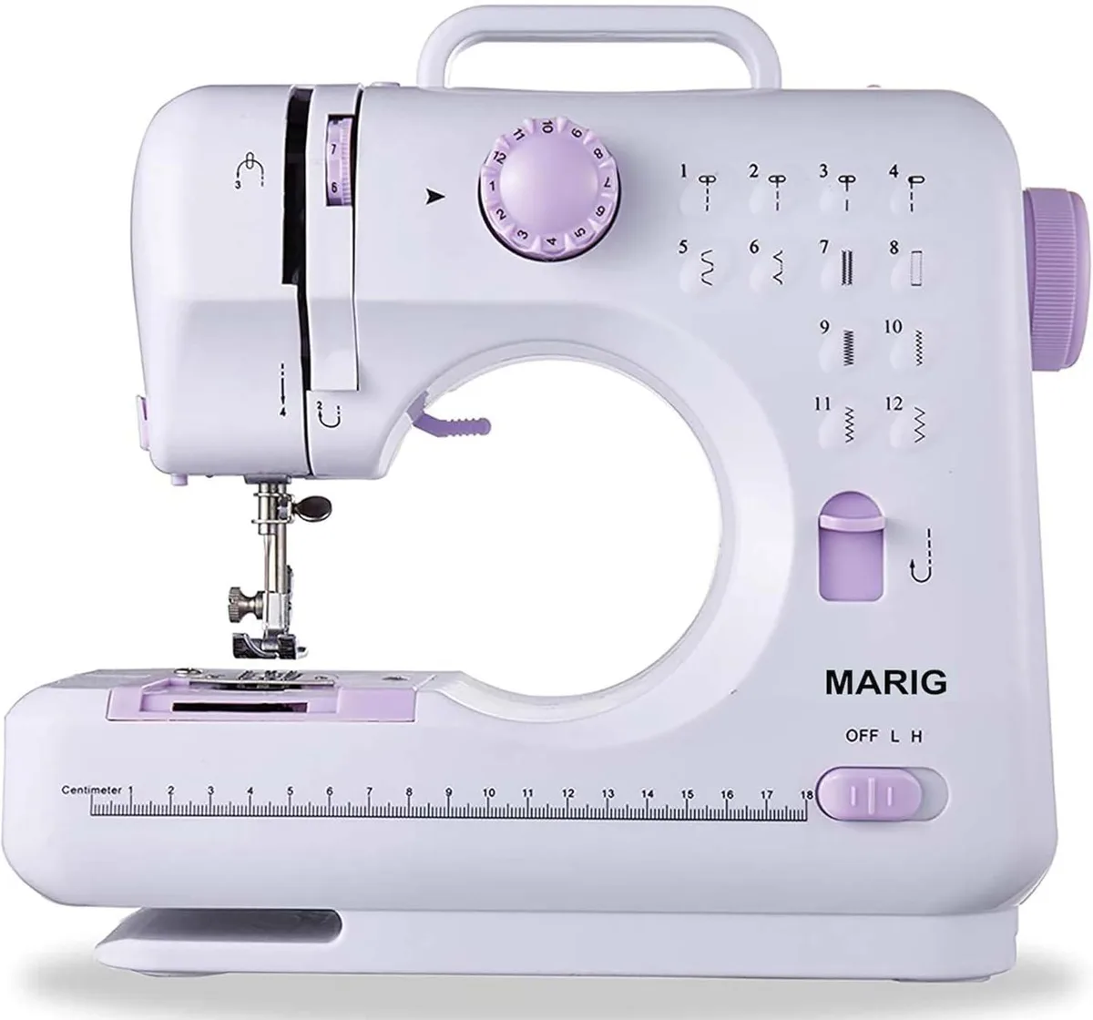  MARIG Mini Sewing Machine Purple 12 Stitches 2 Speed — product photo