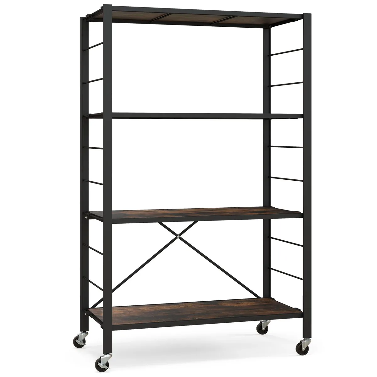 SlickBlue SlickBlue 4-tier Foldable Bookshelf Black 30" x 14" x 48 — product photo