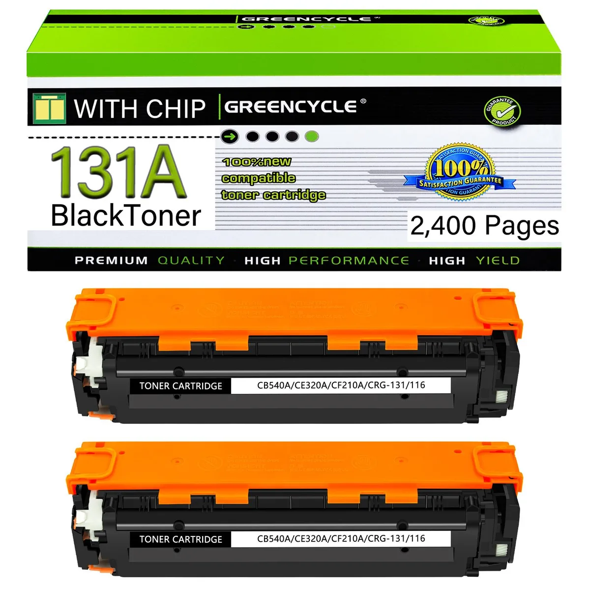 GREENCYCLE GREENCYCLE 2 Pack 131A CF210A Black Compatible Toner Cartridge — product photo