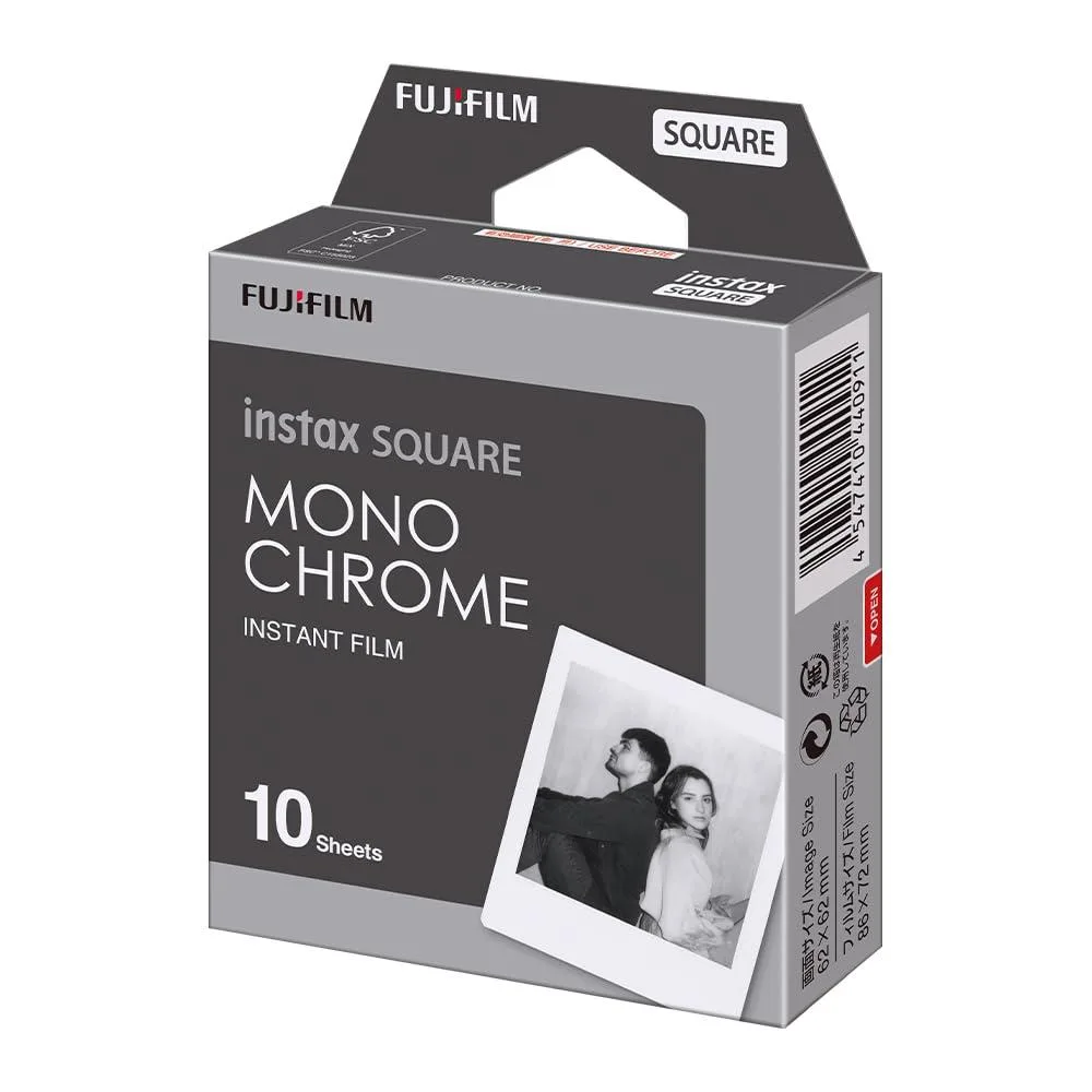 FUJIFILM FUJIFILM Instax Square Monochrome Film 10 Exposures camera accessory — product photo