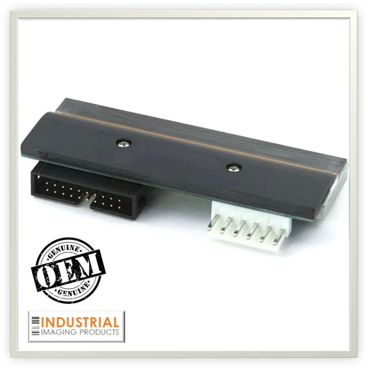 Rectangular thermal printhead with metal housing and exposed heating element, 203dpi resolution