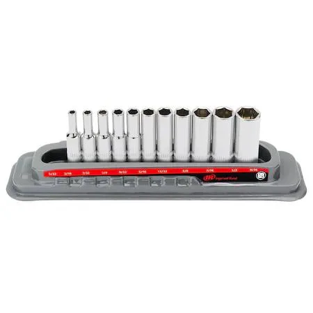 Ingersoll/Rand INGERSOLL-RAND 752046X 11-piece 1/4 inch drive deep socket set SAE 6-point — product photo