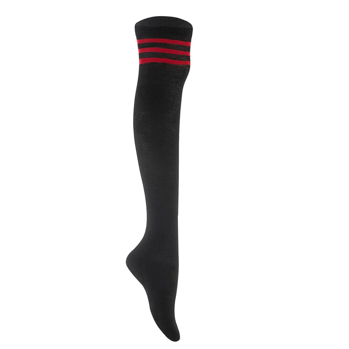 Lian LifeStyle Lian LifeStyle Thigh High Natural Socks 4 Pairs Multicolor (Red Purple Pink WhiteStrip) Size 6-9 EU 35-39 — product photo