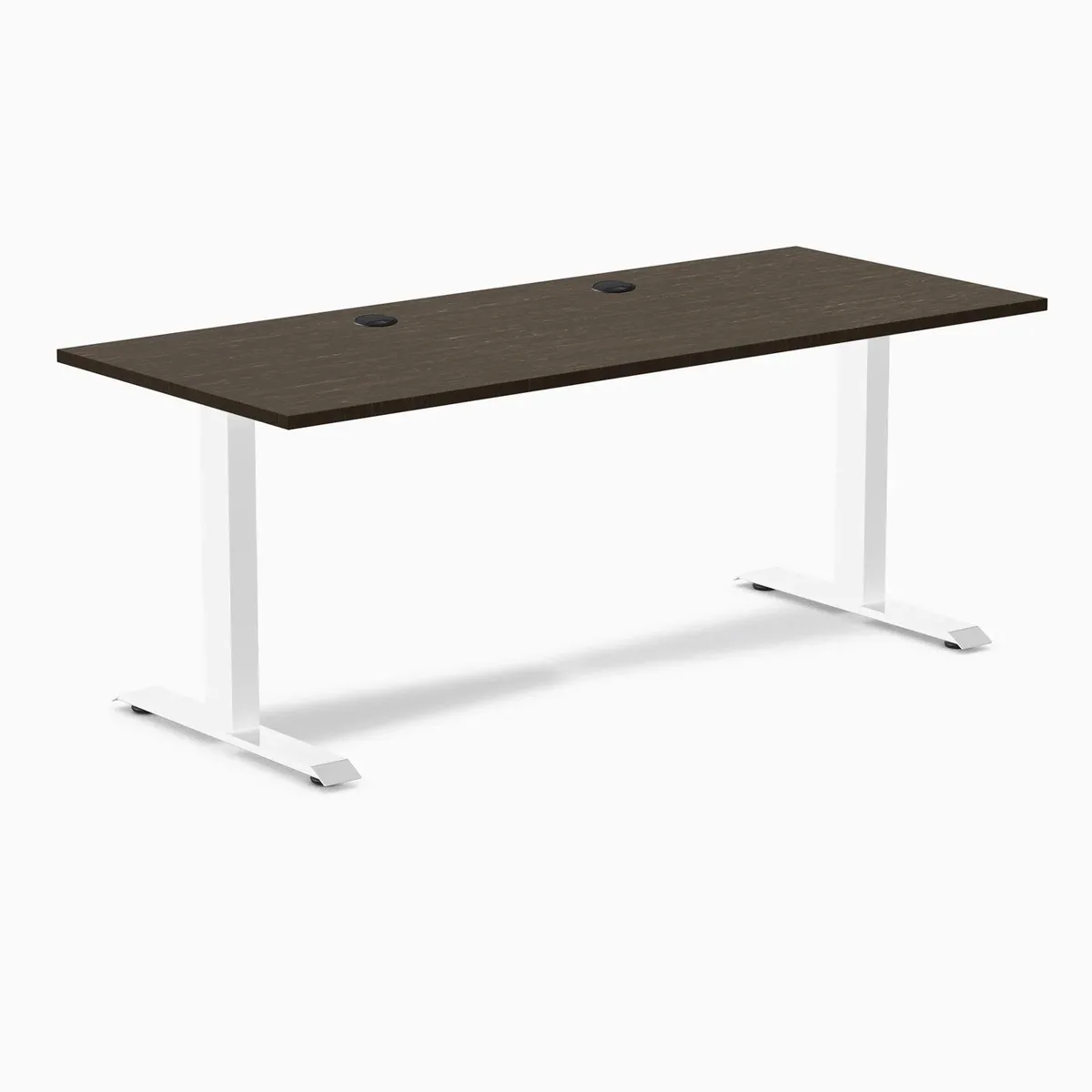 Desky Desky Zero Bamboo Desk Dark Bamboo White 60 x 30 in with Grommets — product photo