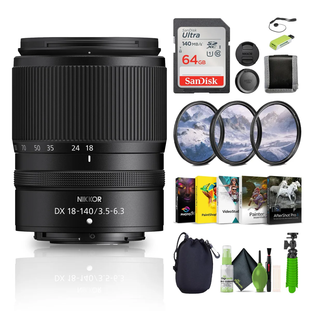 Nikon Inc Nikon NIKKOR Z DX 18-140mm f/3.5-6.3 VR Lens Bundle (20104) — product photo