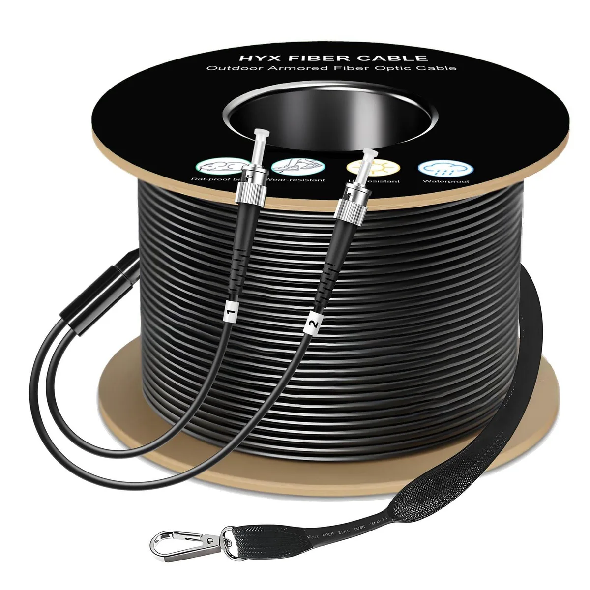Bipra Bipra 2 in 1 accessory 125m outdoor armored ST fiber — product photo