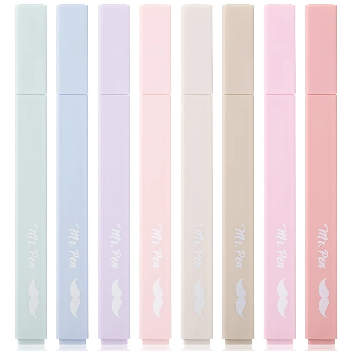  Aesthetic Highlighters No Bleed 8 Pack Muted Pastel Color Chisel Tip — product photo