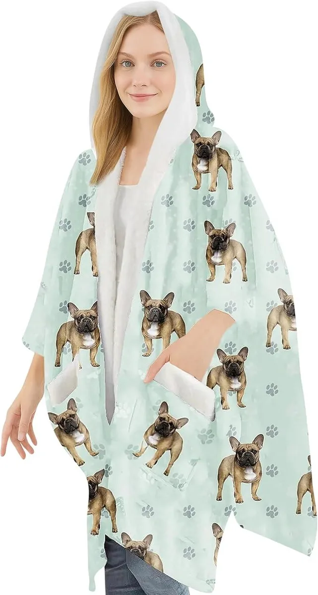 E &amp; S Imports E &amp; S Imports Snuggs Blanket Hoodie French Bulldog — product photo