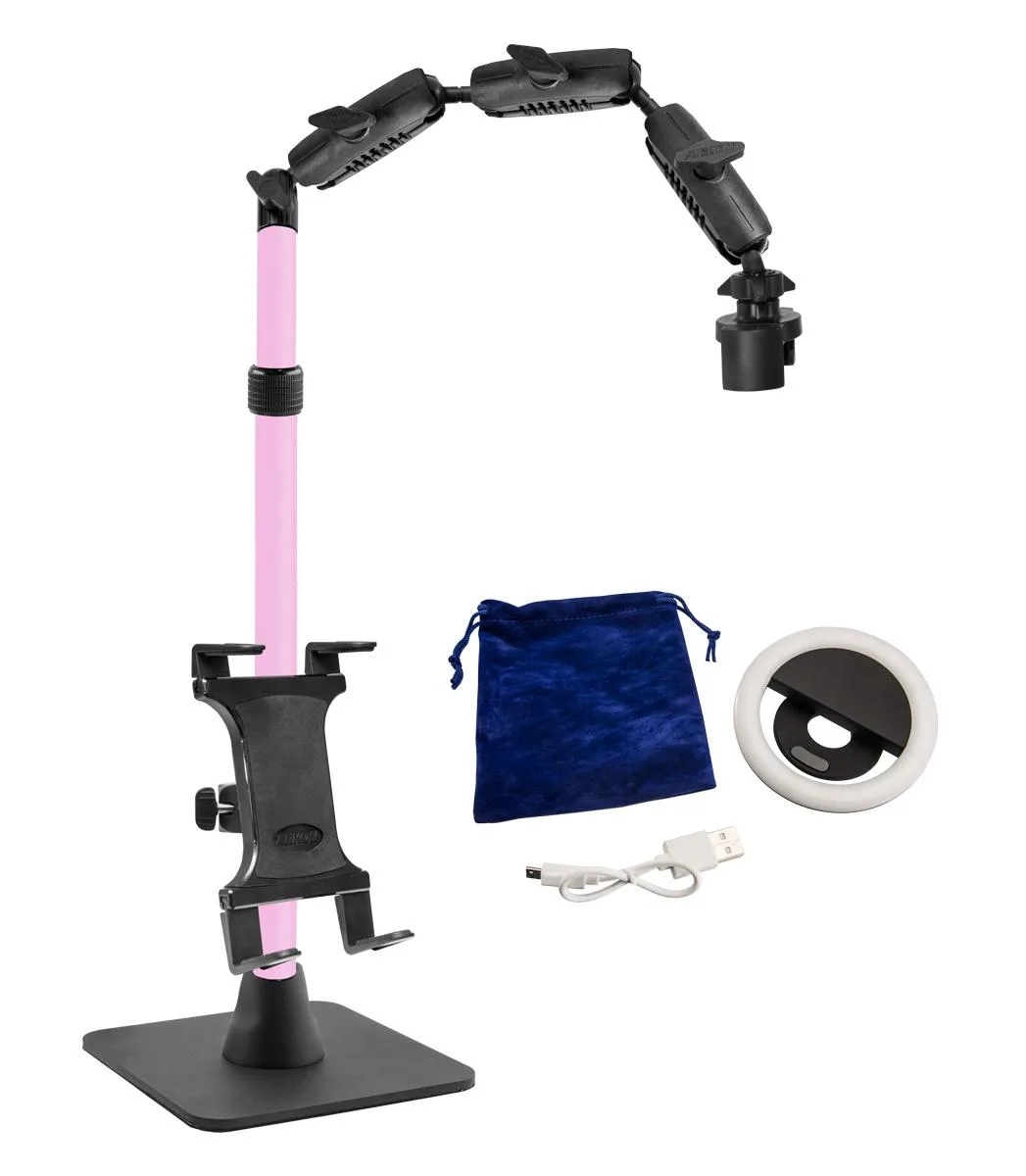 Arkon Resources, Inc. Arkon Resources, Inc. Dual Phone &amp; Tablet Weighted Base Mount Stand Pink — product photo